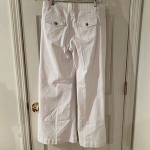 Cache size 12 white high waist  wide leg jeans trouser style with stretch